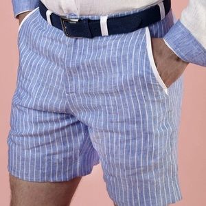 Linen shorts with lining